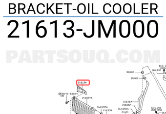 Nissan 21613JM000 BRACKET-OIL COOLER