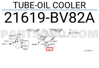 Nissan 21619BV82A TUBE-OIL COOLER