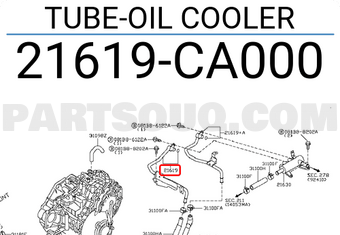 Nissan 21619CA000 TUBE-OIL COOLER