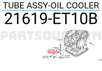 Nissan 21619ET10B TUBE ASSY-OIL COOLER