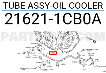Nissan 216211CB0A TUBE ASSY-OIL COOLER