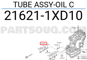Nissan 216211XD10 TUBE ASSY-OIL C