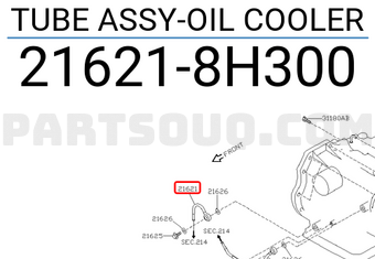 Nissan 216218H300 TUBE ASSY-OIL COOLER