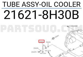 Nissan 216218H30B TUBE ASSY-OIL COOLER
