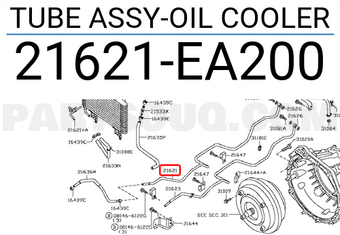 Nissan 21621EA200 TUBE ASSY-OIL COOLER