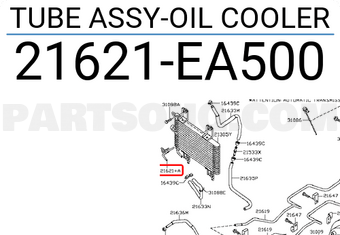 Nissan 21621EA500 TUBE ASSY-OIL COOLER