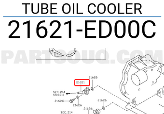Nissan 21621ED00C TUBE OIL COOLER
