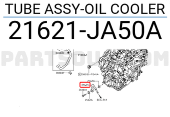 Nissan 21621JA50A TUBE ASSY-OIL COOLER