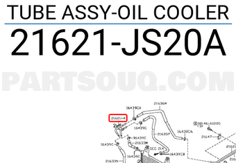 Nissan 21621JS20A TUBE ASSY-OIL COOLER