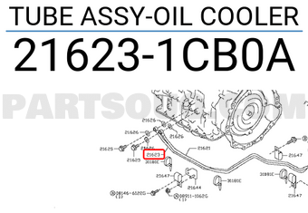 Nissan 216231CB0A TUBE ASSY-OIL COOLER