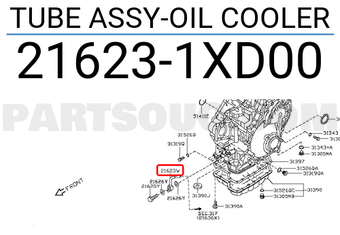 Nissan 216231XD00 TUBE ASSY-OIL COOLER