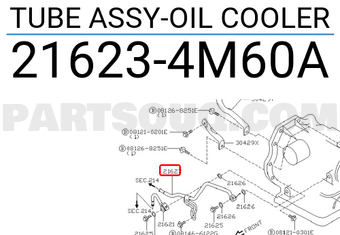 Nissan 216234M60A TUBE ASSY-OIL COOLER