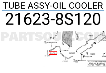 Nissan 216238S120 TUBE ASSY-OIL COOLER