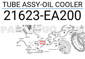 Nissan 21623EA200 TUBE ASSY-OIL COOLER