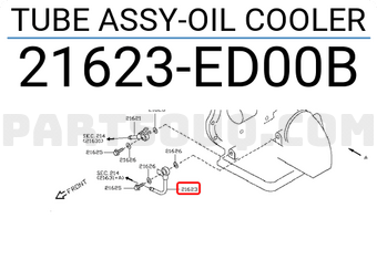 Nissan 21623ED00B TUBE ASSY-OIL COOLER