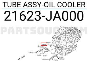 Nissan 21623JA000 TUBE ASSY-OIL COOLER