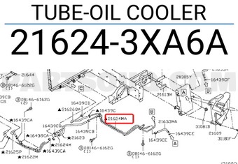 Nissan 216243XA6A TUBE-OIL COOLER