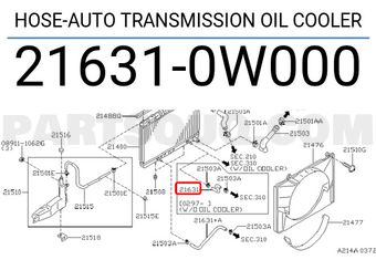 Nissan 216310W000 HOSE-AUTO TRANSMISSION OIL COOLER