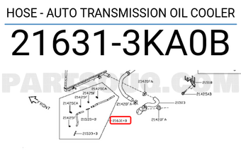 Nissan 216313KA0B HOSE - AUTO TRANSMISSION OIL COOLER