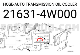Nissan 216314W000 HOSE-AUTO TRANSMISSION OIL COOLER