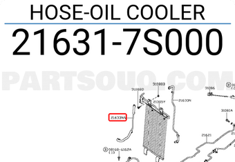 Nissan 216317S000 HOSE-OIL COOLER