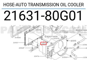 Nissan 2163180G01 HOSE-AUTO TRANSMISSION OIL COOLER