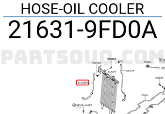 Nissan 216319FD0A HOSE-OIL COOLER