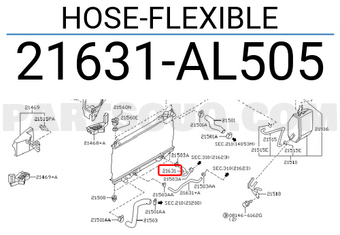 Nissan 21631AL505 HOSE-FLEXIBLE