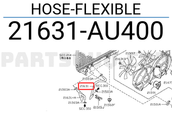 Nissan 21631AU400 HOSE-FLEXIBLE