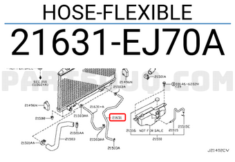 Nissan 21631EJ70A HOSE-FLEXIBLE