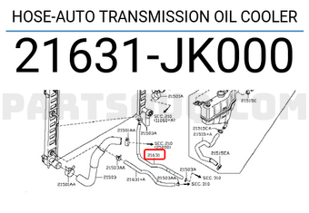 Nissan 21631JK000 HOSE-AUTO TRANSMISSION OIL COOLER