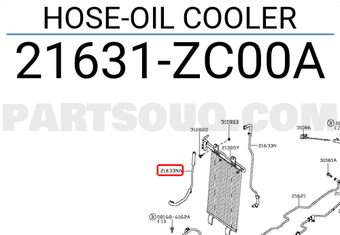 Nissan 21631ZC00A HOSE-OIL COOLER