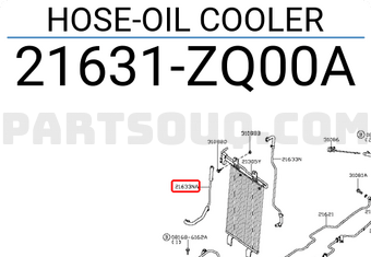 Nissan 21631ZQ00A HOSE-OIL COOLER