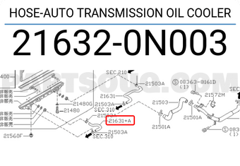 Nissan 216320N003 HOSE-AUTO TRANSMISSION OIL COOLER