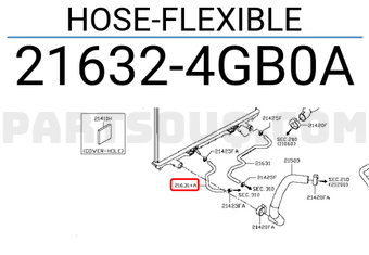 Nissan 216324GB0A HOSE-FLEXIBLE