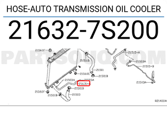 Nissan 216327S200 HOSE-AUTO TRANSMISSION OIL COOLER