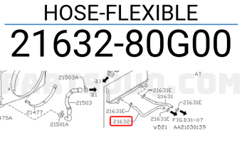 Nissan 2163280G00 HOSE-FLEXIBLE