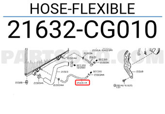 Nissan 21632CG010 HOSE-FLEXIBLE
