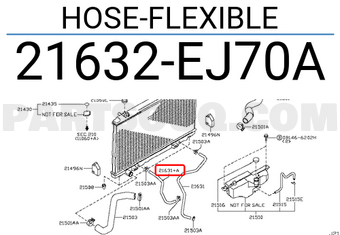 Nissan 21632EJ70A HOSE-FLEXIBLE