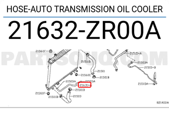 Nissan 21632ZR00A HOSE-AUTO TRANSMISSION OIL COOLER