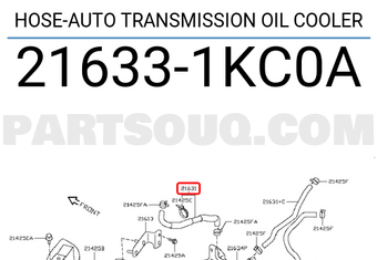 Nissan 216331KC0A HOSE-AUTO TRANSMISSION OIL COOLER