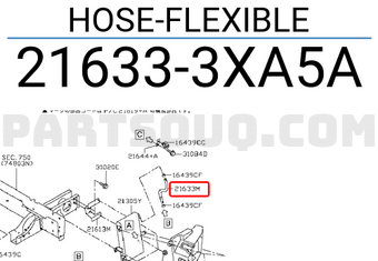 Nissan 216333XA5A HOSE-FLEXIBLE