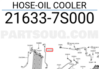 Nissan 216337S000 HOSE-OIL COOLER