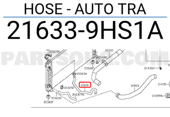 Nissan 216339HS1A HOSE - AUTO TRA
