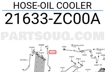 Nissan 21633ZC00A HOSE-OIL COOLER