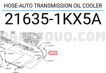 Nissan 216351KX5A HOSE-AUTO TRANSMISSION OIL COOLER