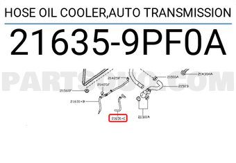 Nissan 216359PF0A HOSE OIL COOLER,AUTO TRANSMISSION