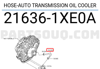 Nissan 216361XE0A HOSE-AUTO TRANSMISSION OIL COOLER