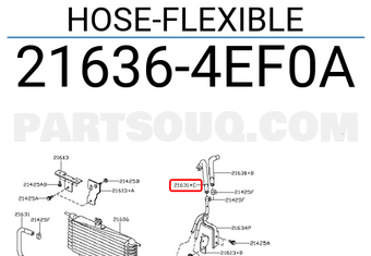 Nissan 216364EF0A HOSE-FLEXIBLE