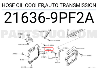 Nissan 216369PF2A HOSE OIL COOLER,AUTO TRANSMISSION